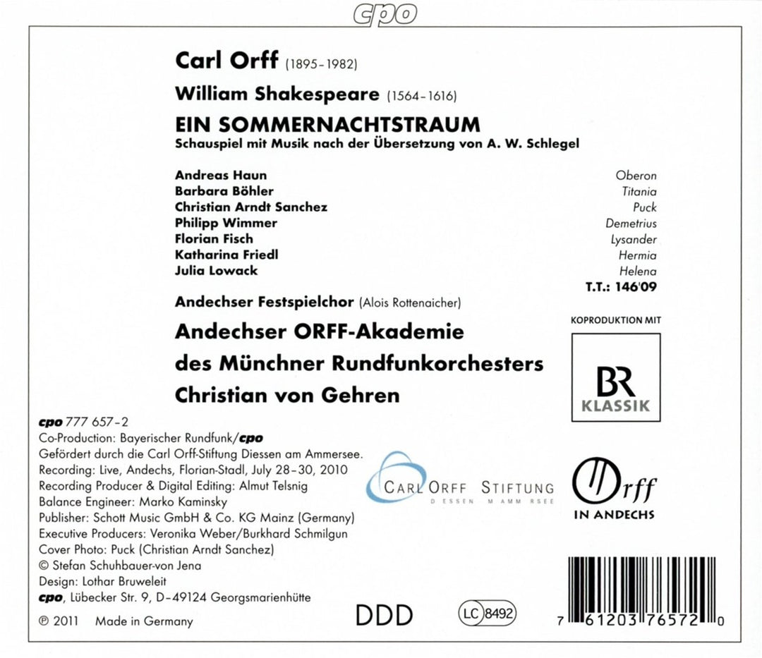 Ein Sommernachtstraum, Audio-CD