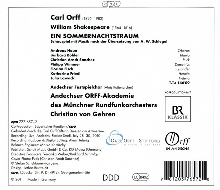 Ein Sommernachtstraum, Audio-CD