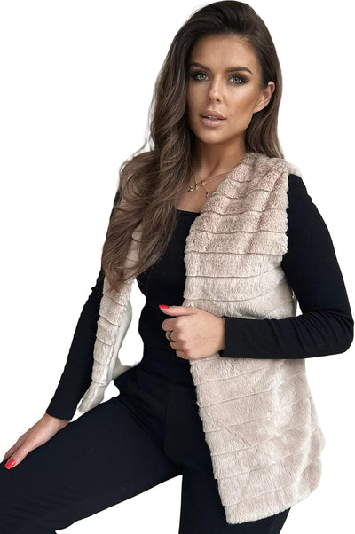 Och Bella Weste für Damen, Weich und Flauschig, Kurze Fellweste, Perfekt für Kältere Tage, Stylische
