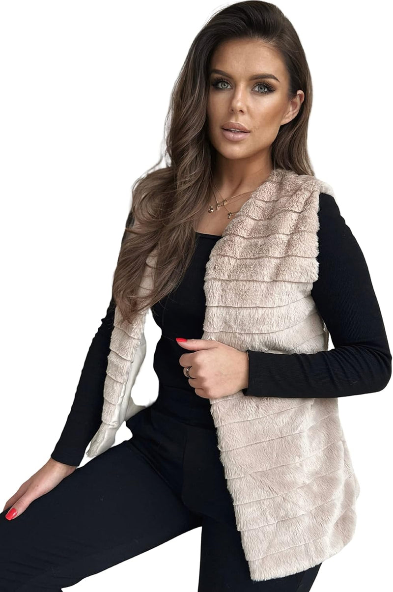 Och Bella Weste für Damen, Weich und Flauschig, Kurze Fellweste, Perfekt für Kältere Tage, Stylische
