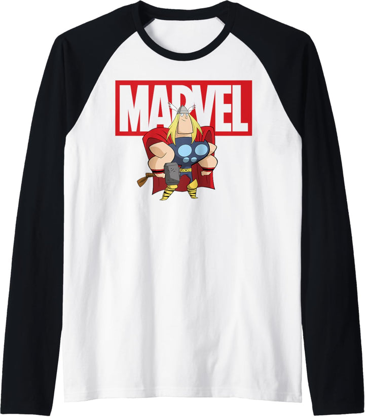 Marvel Avengers Thor Logo Doodle Raglan
