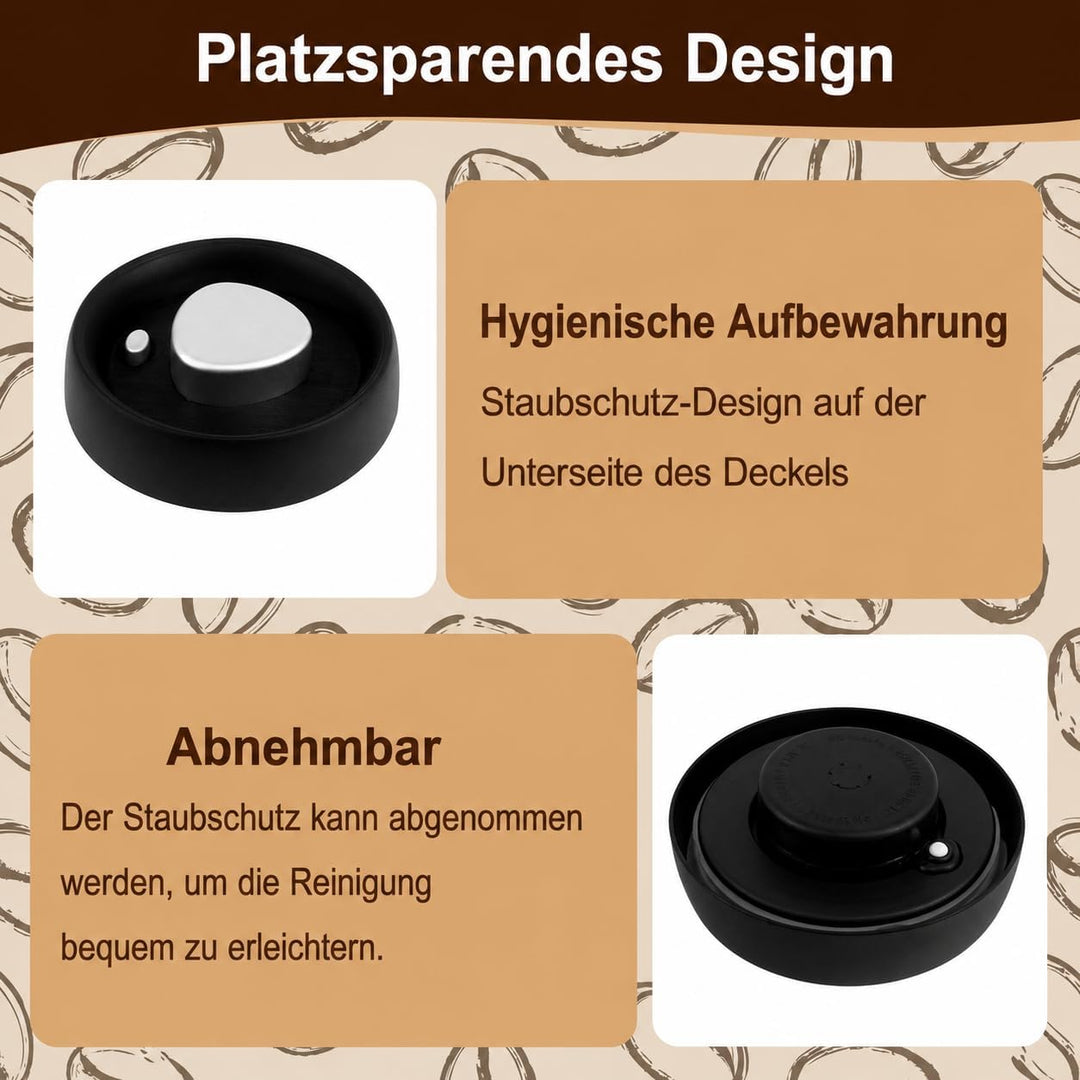 2 Stück Kaffeedose Luftdicht, 1,2L Kaffeebohnen mit Vakuumdeckel | Lebensmittelqualität 304 Edelstah