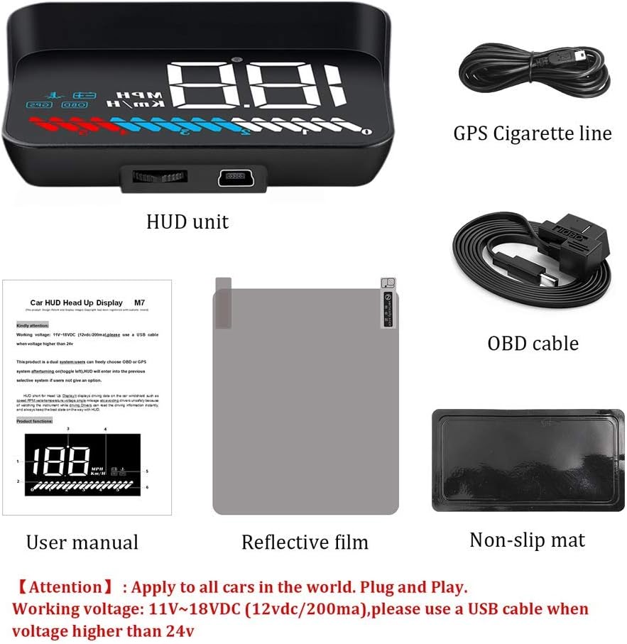 Head up display car HUD display OBD2 & HUD display GPS, iKiKin 3.5 inch / 8.9 cm head up display, sp