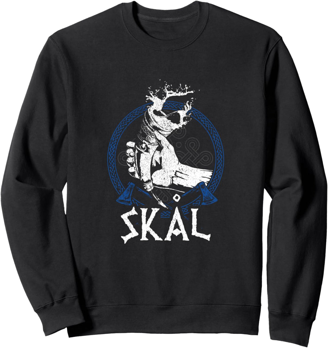 Wikinger Trinkspruch Prost Valhalla Met Horn Nordisch Skal Sweatshirt