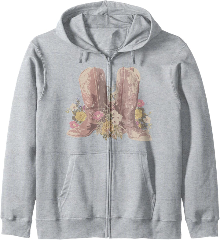 Trendy Flower Boots Kapuzenjacke