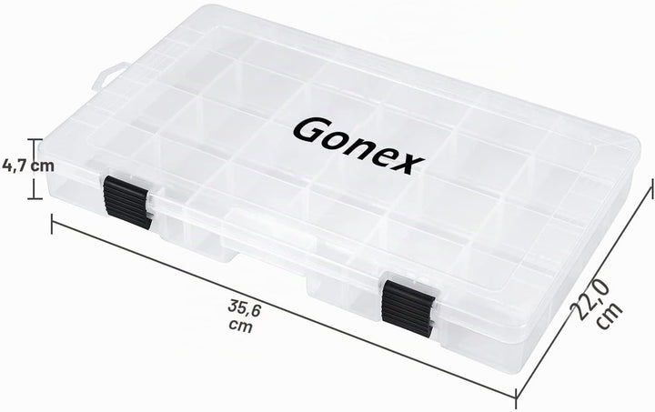 Gonex Köderboxen Angeln, Tackle Boxes 3/4 Stück, Transparente Kunststoff Angelbox mit Verstellbaren