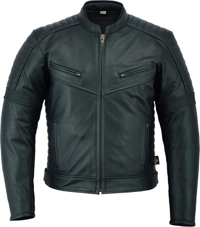 TEXPEED Motorrad lederjacke herren mit protektoren - Schwarz Bikerjacke - Motorrad mit original bike