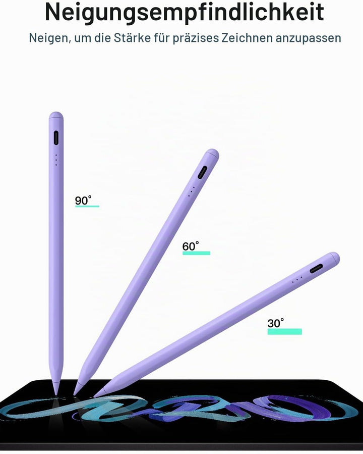 KEEPRO Stift für ipad 2018-2025, Schnellladefunktion Palm-Ablehnung Pencil für iPad A16/11/10/9/8/7/