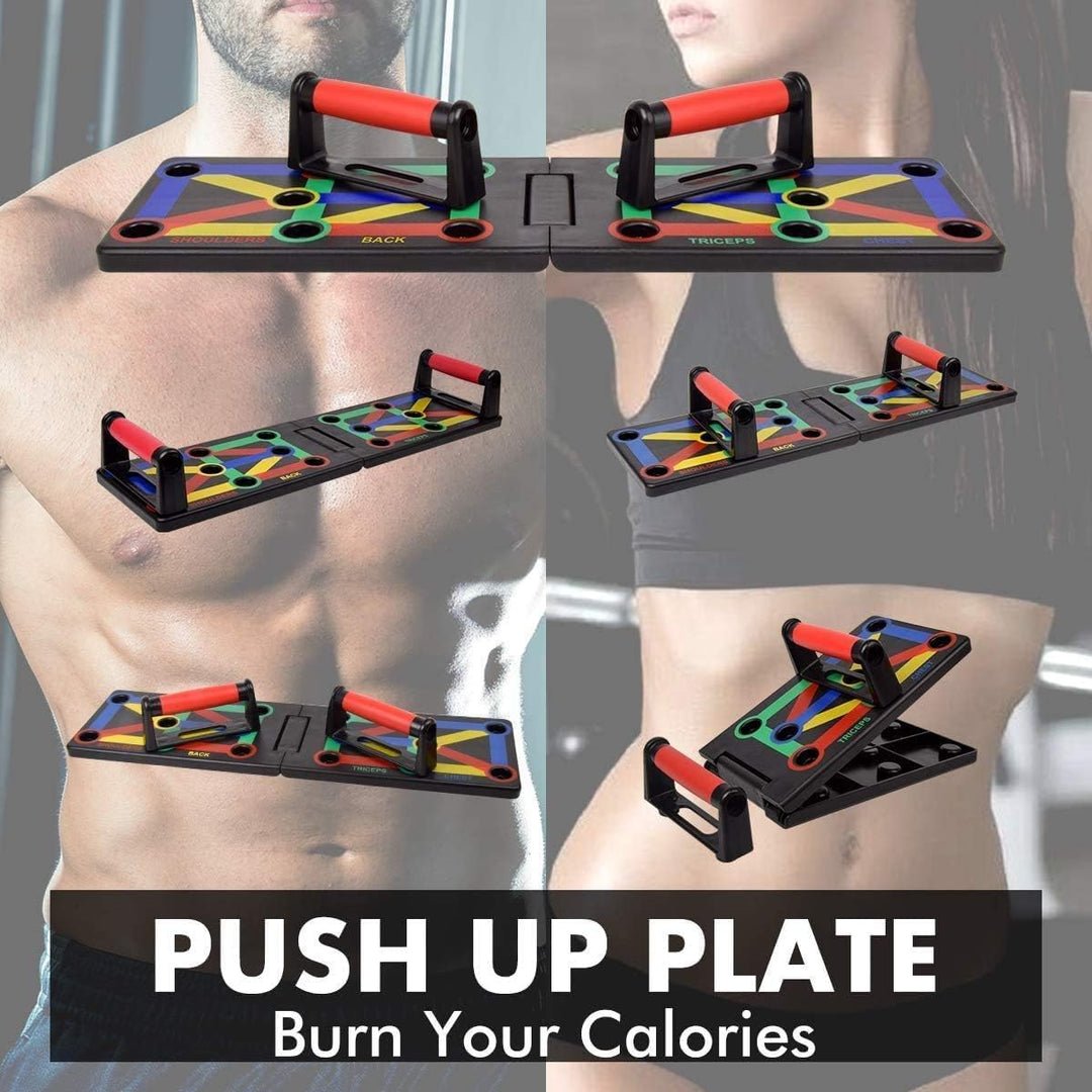 12 in 1 Faltbare Liegestütze Brett mit Handgriff, Multifunktions-Liegestützbrett, Push Up Board, Fit