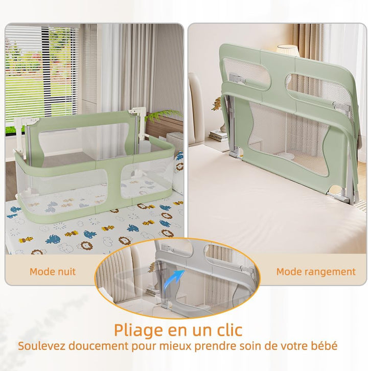 OHMG Bettgeländer,Sicherheitsgitter für Kinder,Sicherheitsgitter für Bett,höhenverstellbar,tragbar,B