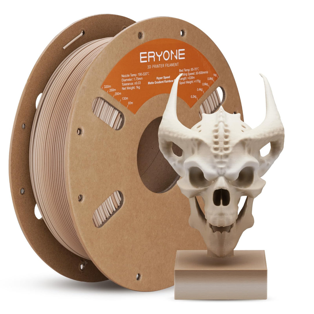 ERYONE Matte PLA 3D Drucker Filament 1.75mm, Matte Gradient Rainbow PLA, Massgenauigkeit +/- 0.03 mm