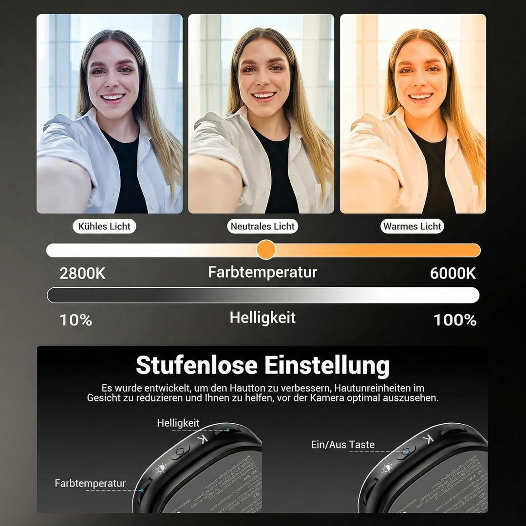 NEEWER Basics Magnetisches Selfie Licht Handy kompatibel mit MagSafe iPhone, 2W zweifarbiges kleines