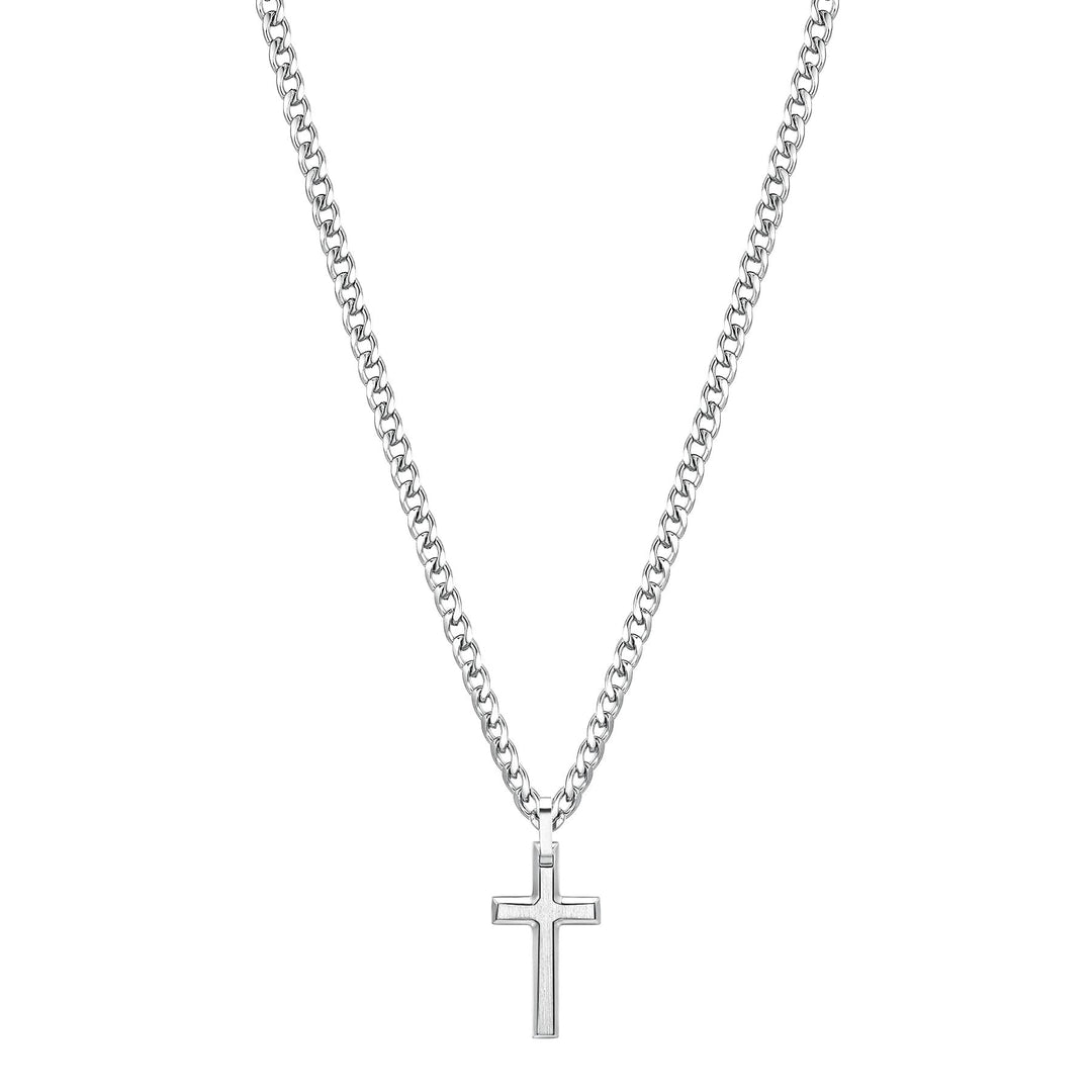 Brosway Herren Halskette INK mit Kreuz BIK10, CM, Edelstahl, Kein Edelstein.