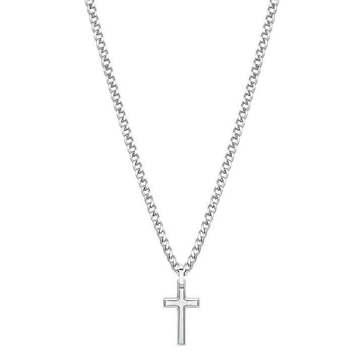 Brosway Herren Halskette INK mit Kreuz BIK10, CM, Edelstahl, Kein Edelstein.