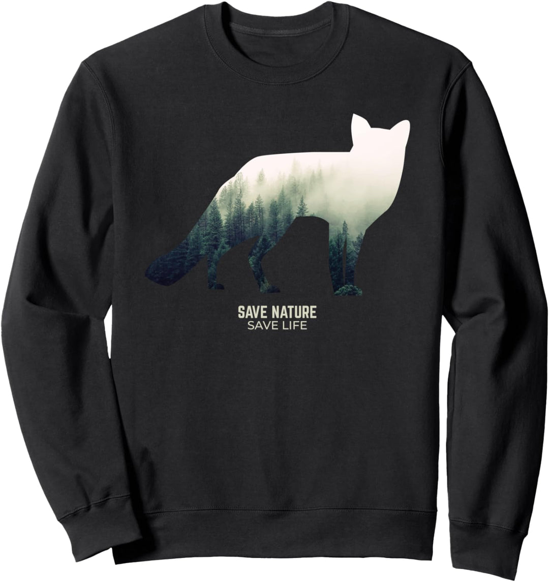 Fuchs Tiere im Wald Umwelt Klimaschutz Earth Day Waldtiere Sweatshirt