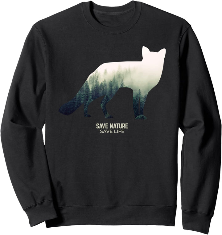 Fuchs Tiere im Wald Umwelt Klimaschutz Earth Day Waldtiere Sweatshirt