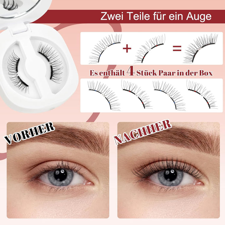 Higu clace Magnetische Wimpern,Magnet Wimpern Ohne Eyeliner,Magnetische Wimpern mit Applikator,Wimpe