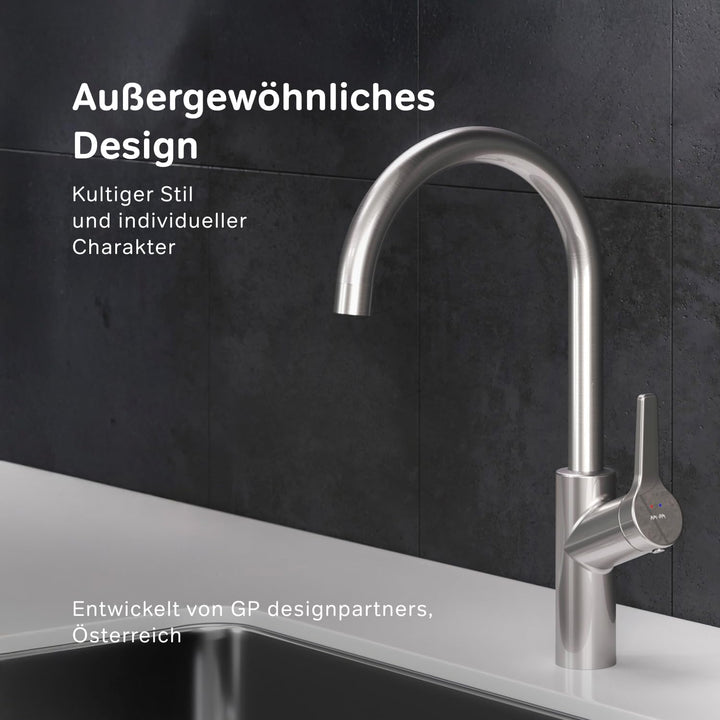 AM.PM X-Joy S – Küchenarmatur mit Einhebelmischer | Spültischarmatur Hochdruck für Küche | Wasserhah