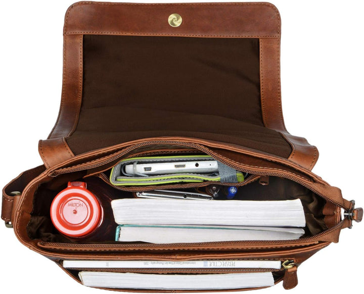 STILORD 'Paul' Umhängetasche Herren Leder Hochformat Messenger Bag im Vintage Design Ledertasche für