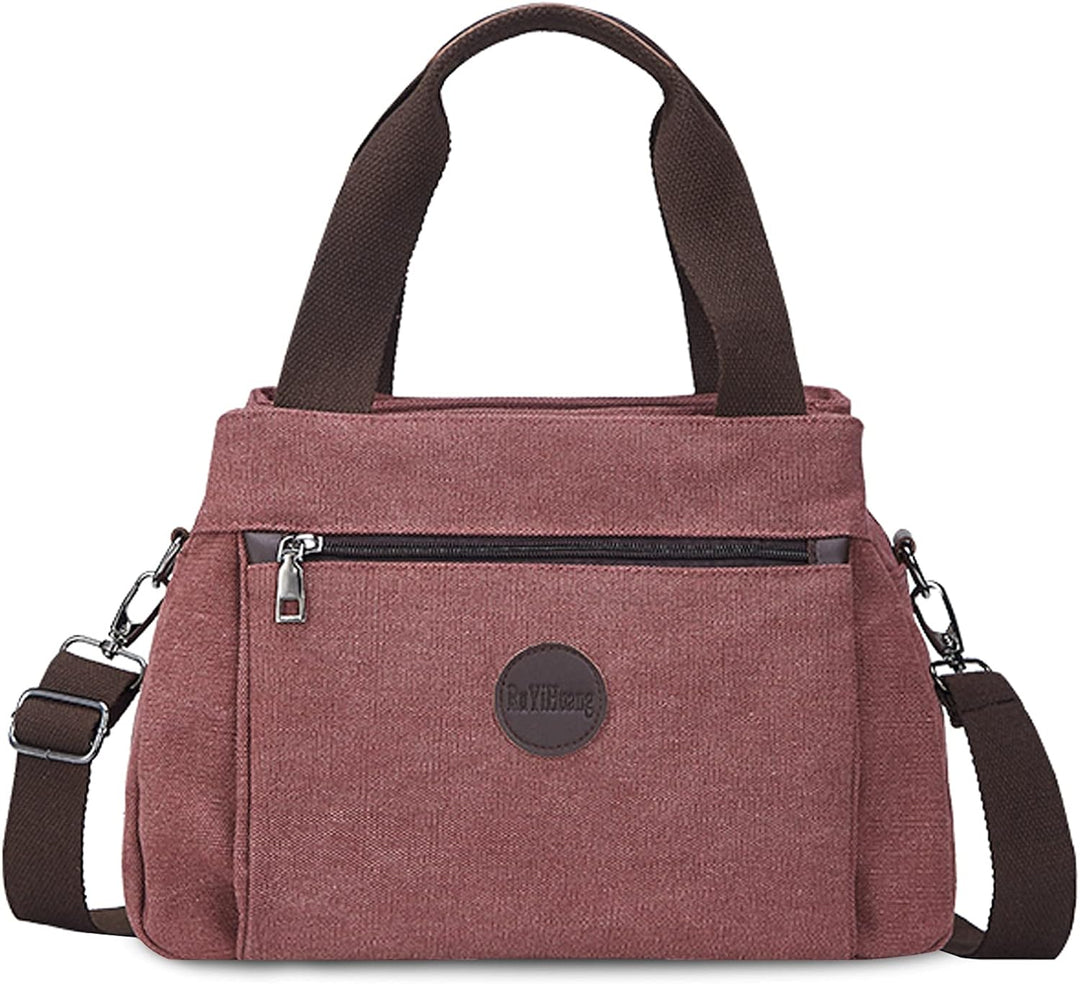 FANDARE Retro Handtaschen Leinwand Schultertasche Damen Umhängetasche Frauen Crossbody Messenger Bag