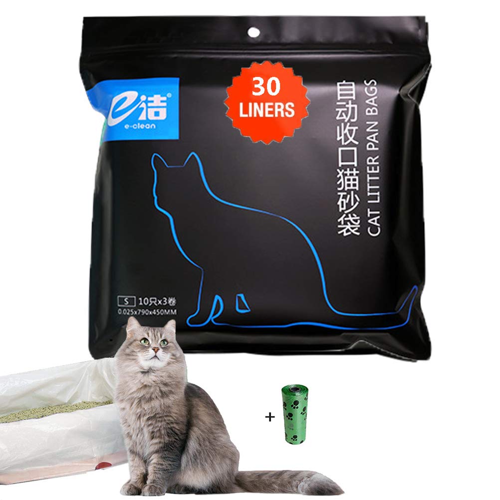 Moliwen 1 Tüten (30 Stück) Katzenklo Einlagen Katzentoiletten Kordelzugbeutel, 790*450mm für Mittler