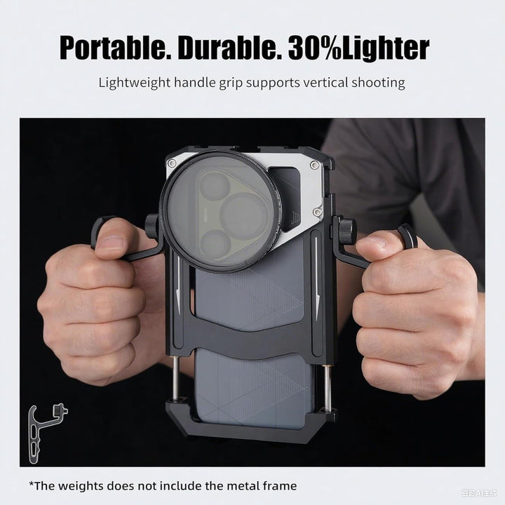 Hersmay Universal Phone Video Rig Kit with Handles + 67mm Thread Filter Adapter Phone Cage for iPhon