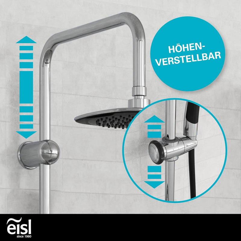 EISL Duschset DUSCHTRAUM Duschsäule mit Regendusche 200 x 200 mm und Handbrause, Regendusche mit Wan