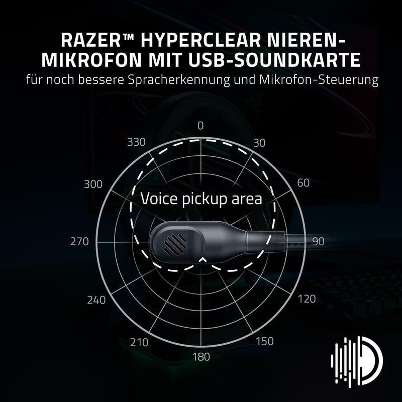 Razer Blackshark V2 - Premium E-Sport-Headset mit USB-Soundkarte (TriForce 50-mm-Treiber, HyperClear