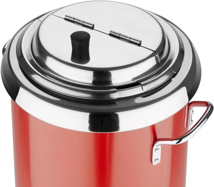 Buffalo GH227 Roter Suppenkessel mit Griffen, 5,7 l, 348 x 255 mm, Edelstahl,