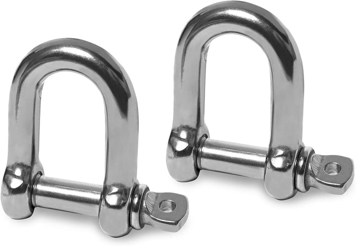 HEAVYTOOL Schäkel gerade Kurze Form Edelstahl 4mm bis 25mm (Grösse und Menge wählbar) V4A AISI 316 R