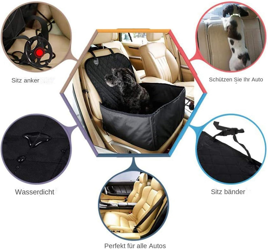 Dog Car Seat, Cat Travel Seat, Dog Booster Seat, Portable Pet Car Seat, Washable Dog Car Bed, Medium