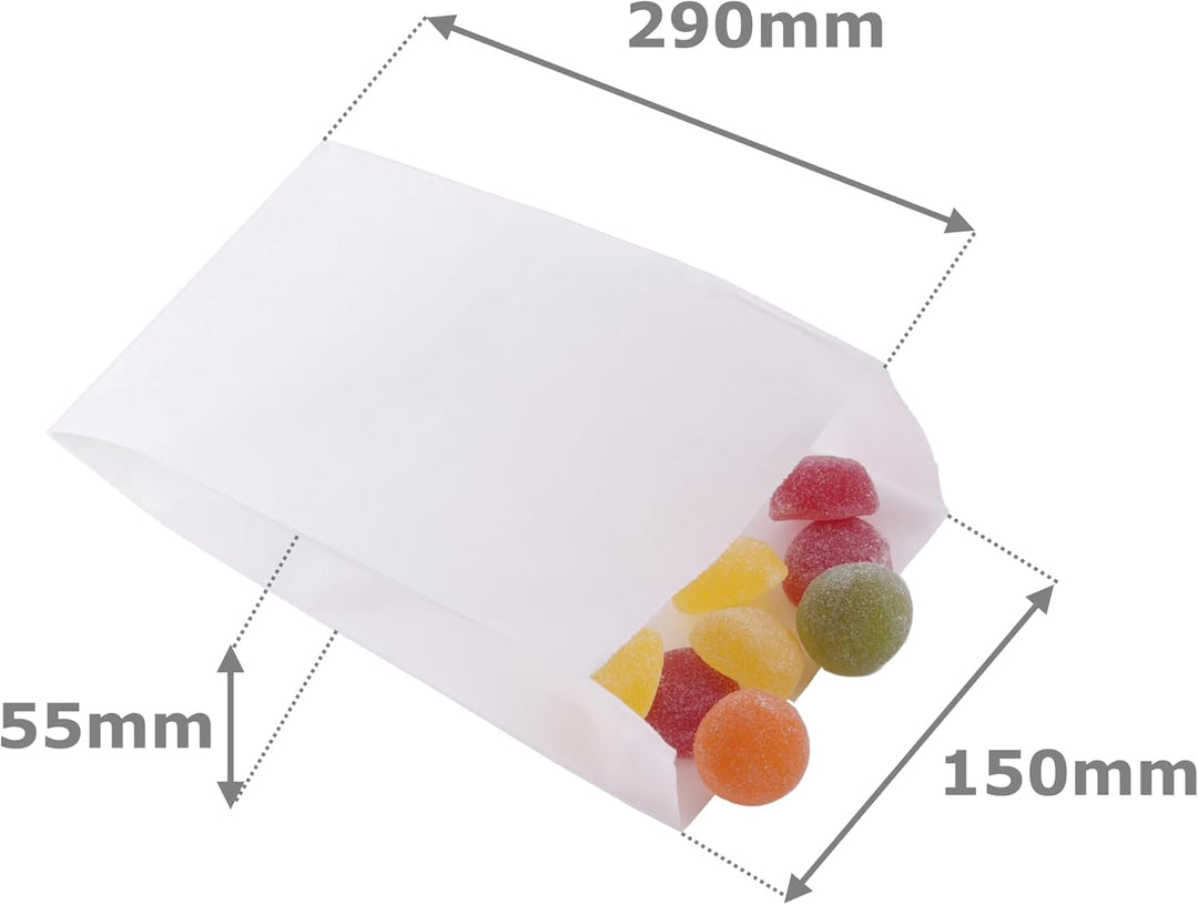 DIY-24H | Verschiedene Grössen wählbar | Papiertüten Farbe Weiss Geschenktüten Papier, Kleine Tüten