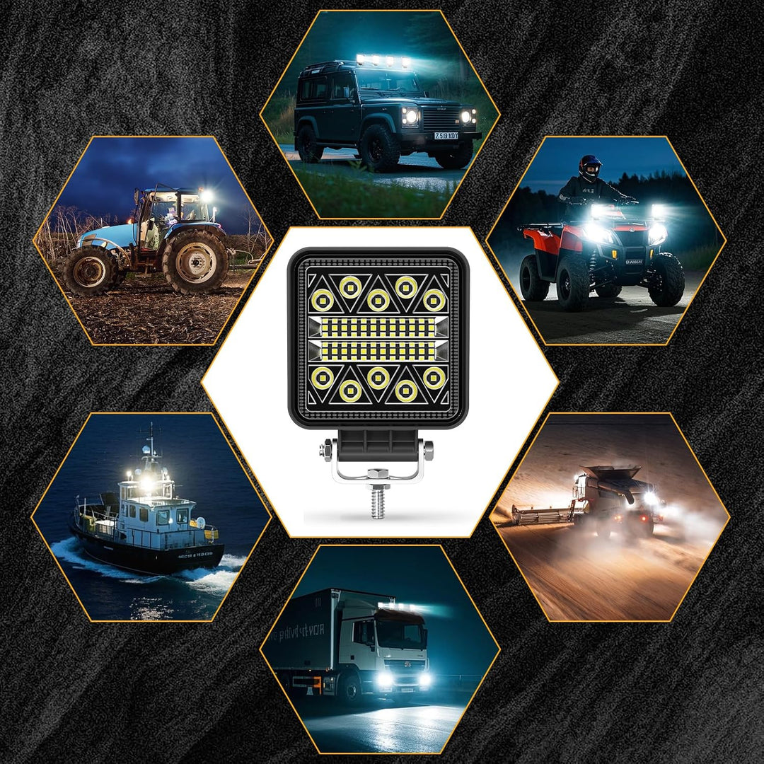 antom LED Arbeitsscheinwerfer 2Pcs Zusatzscheinwerfer Traktor 102W 12V 24V led strahler kfz 15000LM