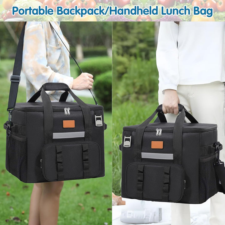 Kühltasche, 40L Kühltasche Gross Faltbar, Thermotasche Hält Warm & Kalt, Picknicktasche mit Schulter