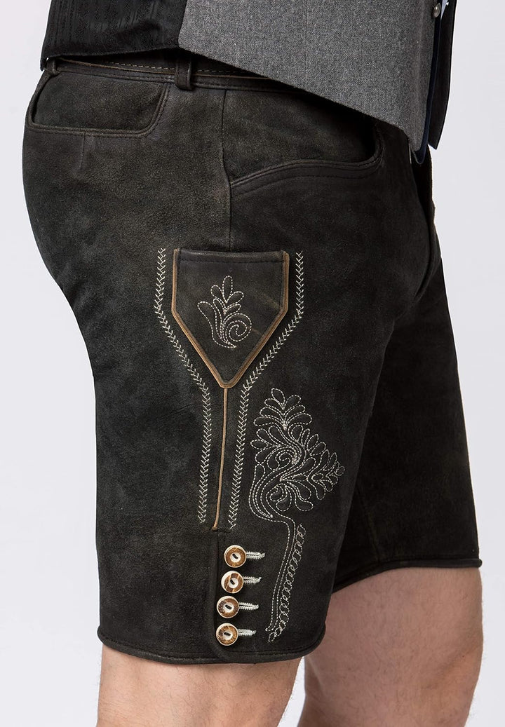 Stockerpoint Herren Lederhose Corbi4 I Grösse 44-64 I Bequeme Trachtenhose in edler Hirschoptik inkl