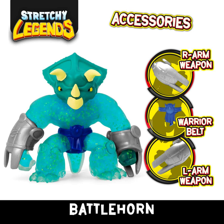 Stretchy Legends Battlehorn - Elastische Actionfiguren für Kinder, Dehnbare Superhelden Figuren zu S