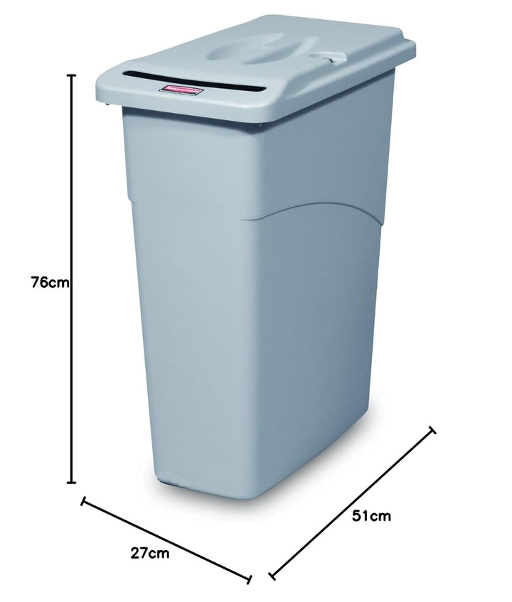 Rubbermaid Commercial Products FG9W1500LGRAY Slim Jim Abfall Confidential Combo, Grau Confidential 8
