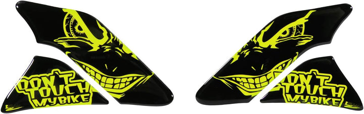 BIKE-label 800620 Seitentank Pad böse Augen Evil Eyes Dont Touch My Bike neon gelb