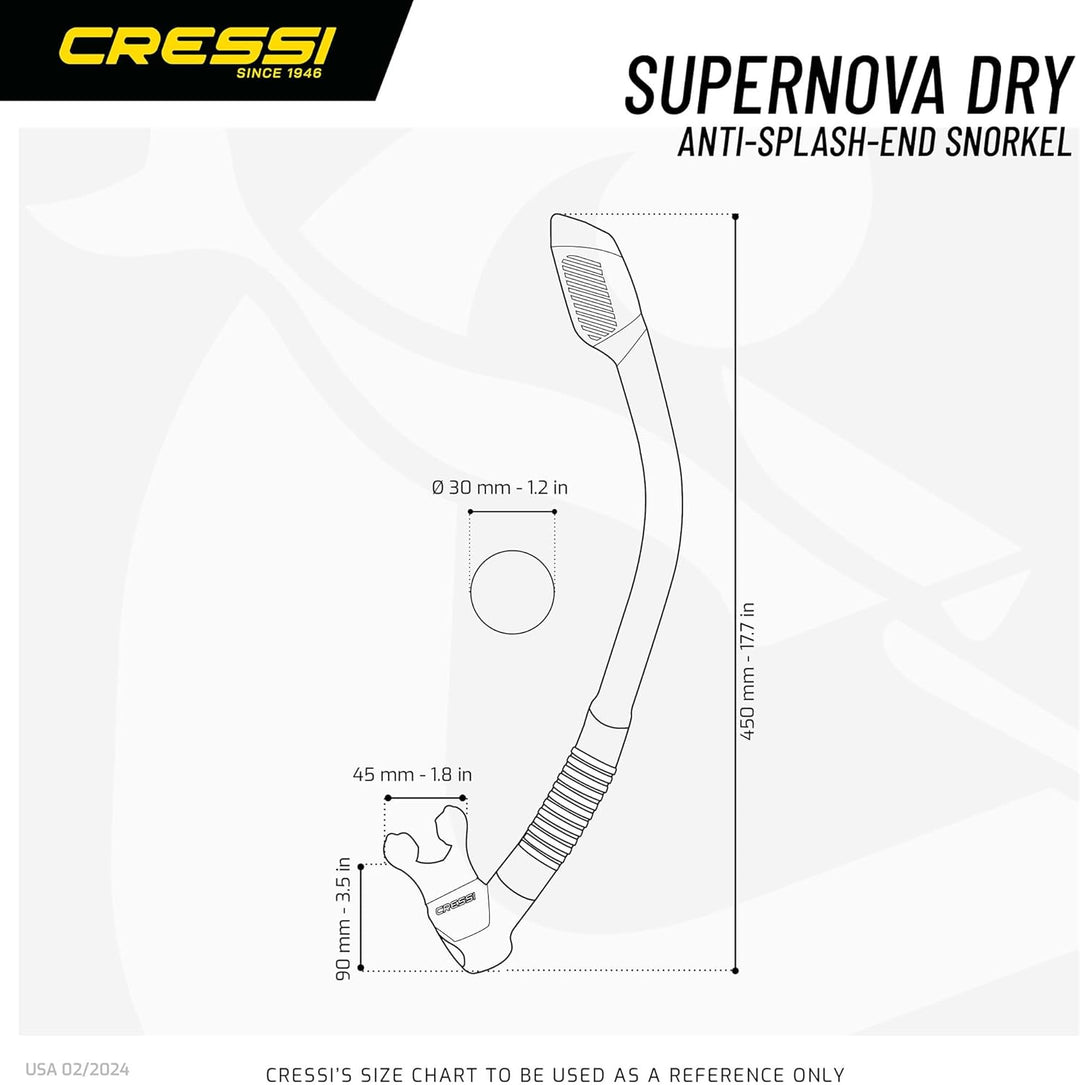Cressi Panorama-Maske und Trocken-Schnorchel-Set zum Schnorcheln, Tauchen, Pano 3 & Supernova Dry: e