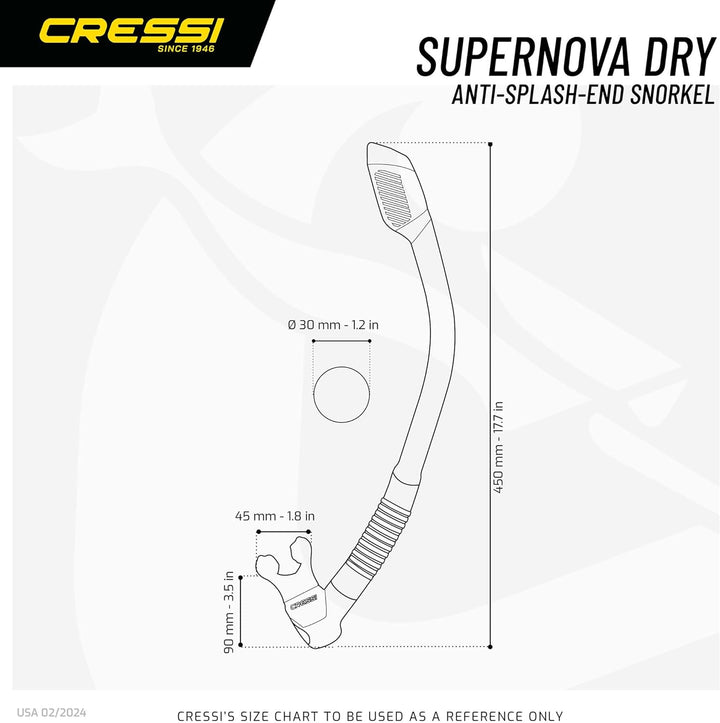 Cressi Panorama-Maske und Trocken-Schnorchel-Set zum Schnorcheln, Tauchen, Pano 3 & Supernova Dry: e
