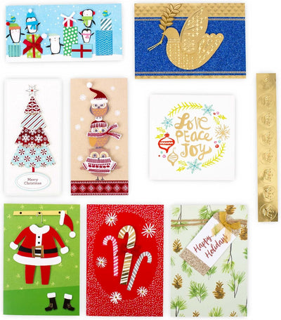 Hallmark Weihnachtskarten-Set (24 Stück, handgefertigte Weihnachtskarten mit Umschlägen), Handgefert