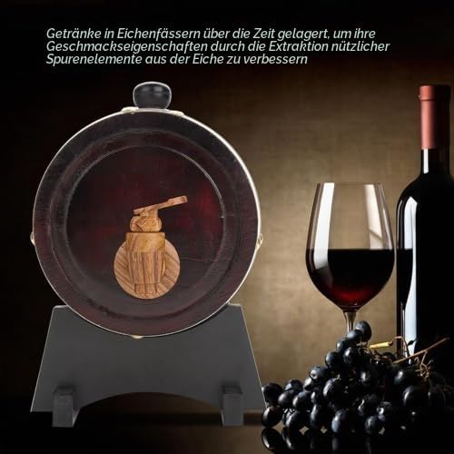 Holzfass Weinfass, Kleines Holz-Fass, Fass Mit Hahn Für Für Whisky, Brandy, Säfte, Limonade 1.5l / 3