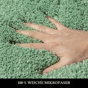 MIULEE Badematte Weiche Badteppich rutschfest Badvorleger Fussmatte Badzimmermatte Bettvorleger Flau