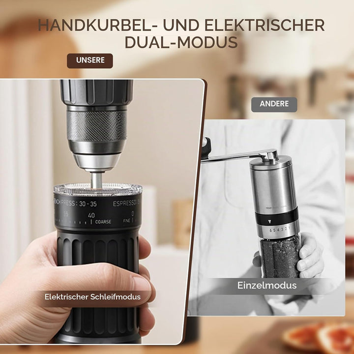 Manuelle Kaffeemühle, Externer Verstellbarer Handkaffeemühle, Kaffeemühle Verstellbarer Mahlgrad von