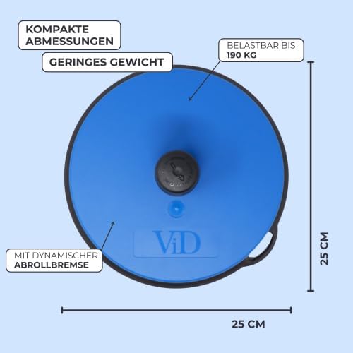 ViD® Kabelabroller bis 190 KG | Ø 25 x 5 cm | kompakter Kabeltrommel Abroller mit dynamischer Bremse