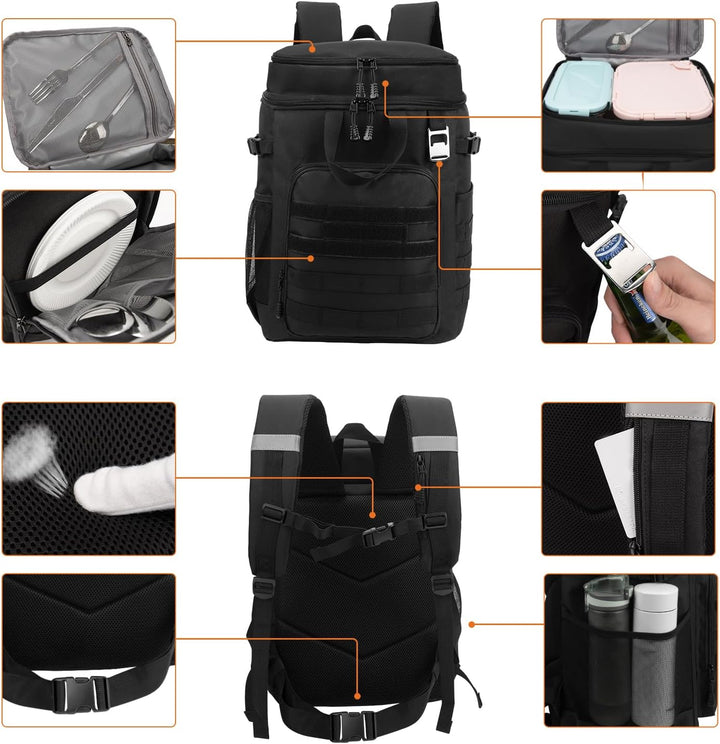 Hp hope Kühlrucksack 43L Isolierte Kühltasche Picknicktasche Warmhaltebox Kühlbox Kühlrucksack Gross