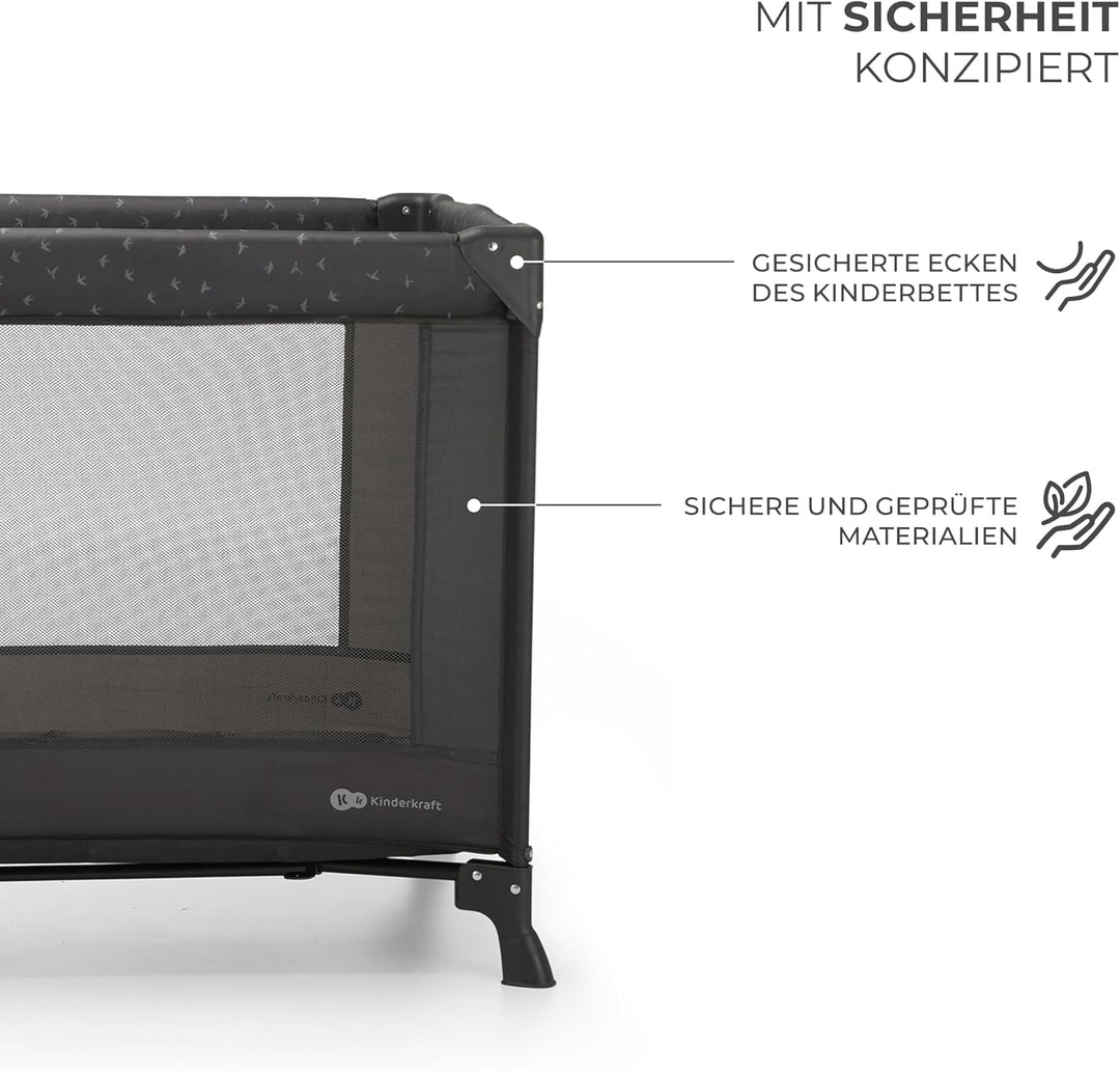 Kinderkraft Kinderreisebett Joy Light, Babybetten, Kinderbett, Reisebett, Praktisch, Modernes Design