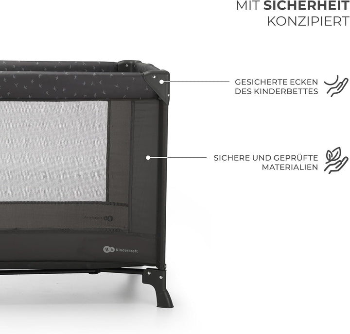 Kinderkraft Kinderreisebett Joy Light, Babybetten, Kinderbett, Reisebett, Praktisch, Modernes Design