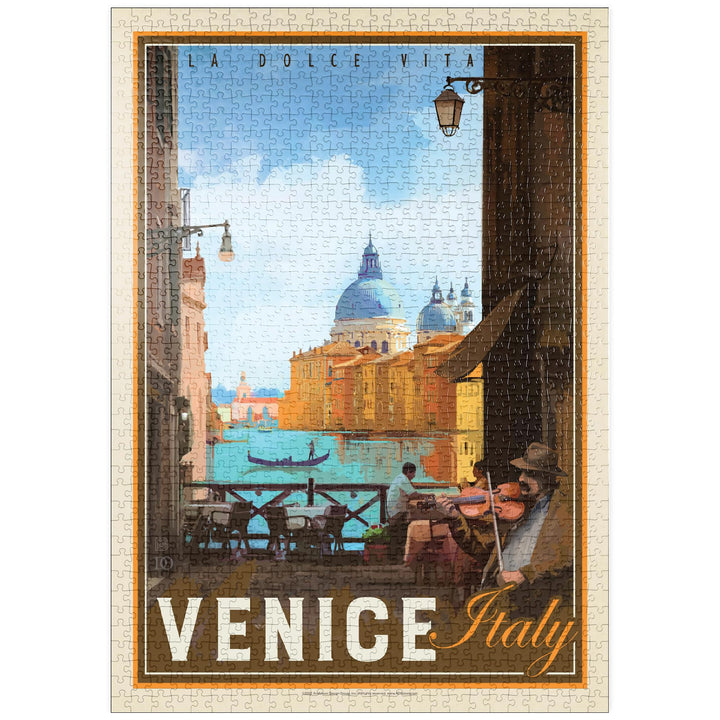 Italien, Venedig: La Dolce Vita, Vintage Poster - Premium 1000 Teile Puzzle - MyPuzzle Sonderkollekt