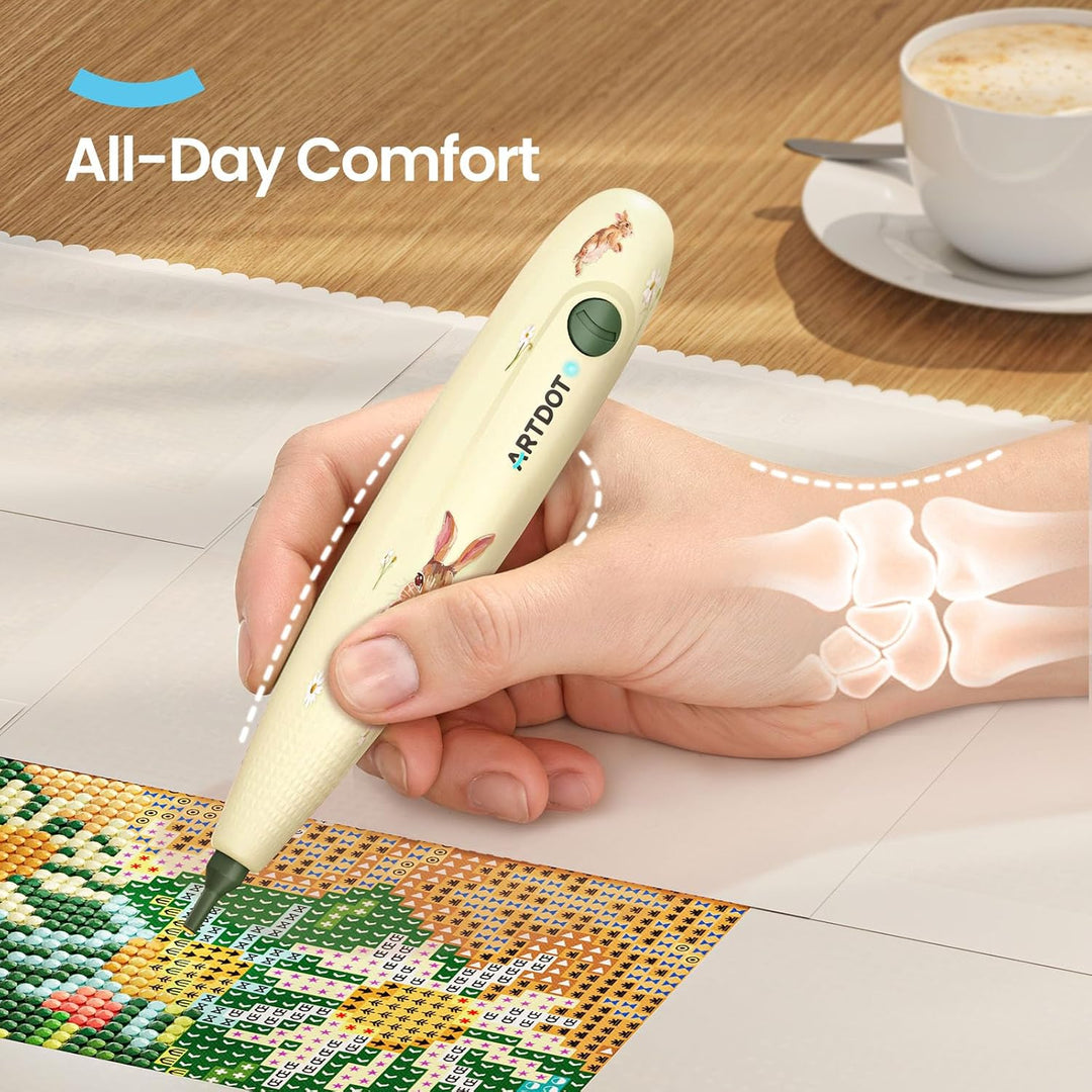 ARTDOT Elektrischer Diamond Painting Stift Set, ein Kabelloser Automatischer Wachsstift als Zubehör